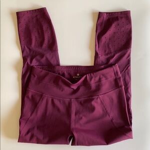 Athleta leggings plum crop women’s XS extra small mesh sides